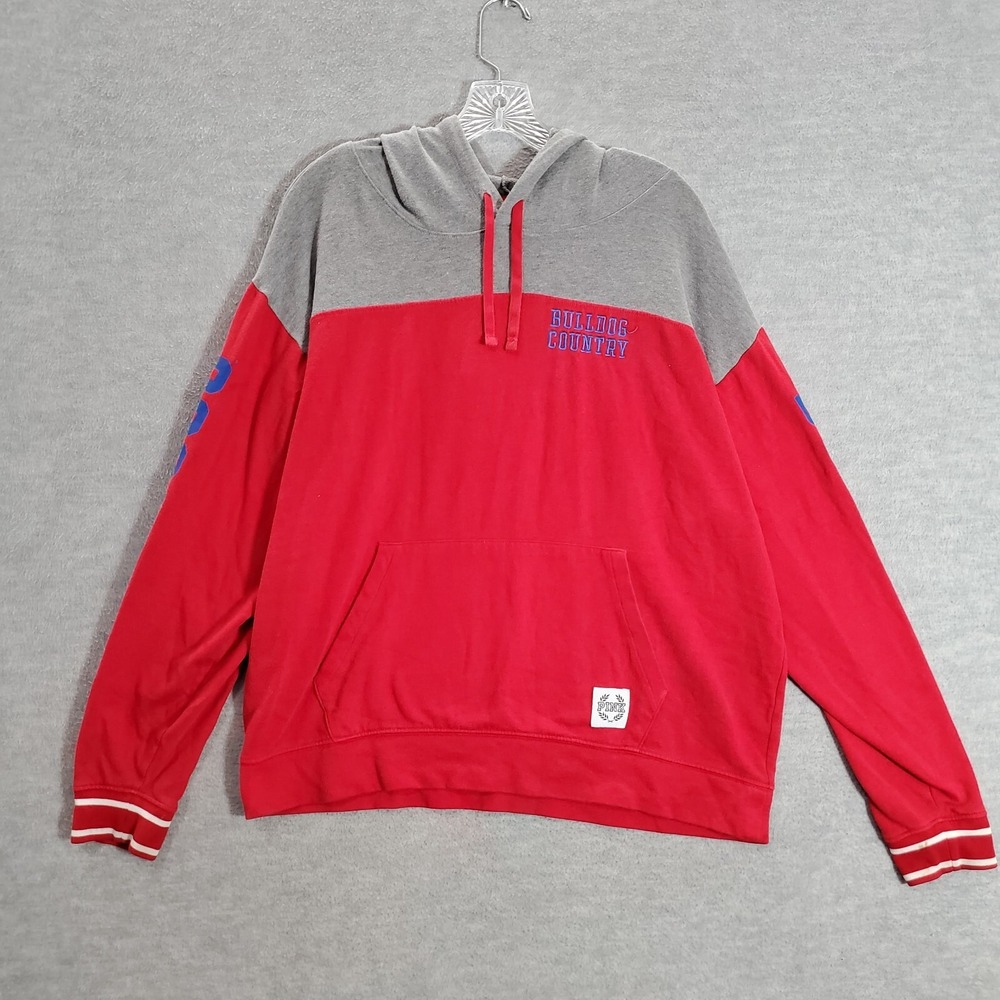Georgia‎ Bulldogs Women Sweatshirt Medium Red Colorblock Hoodie Logo